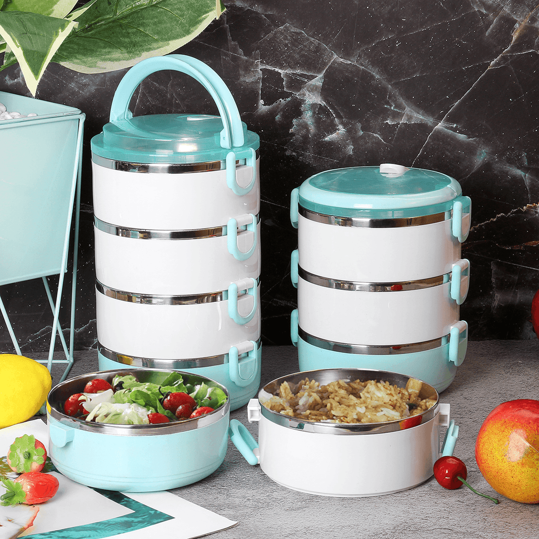 1/2/3/4 Layer Stainless Steel Lunch Box Insulation Food Thermal Lunch Storage Box Outdoor Camping Picnic - MRSLM