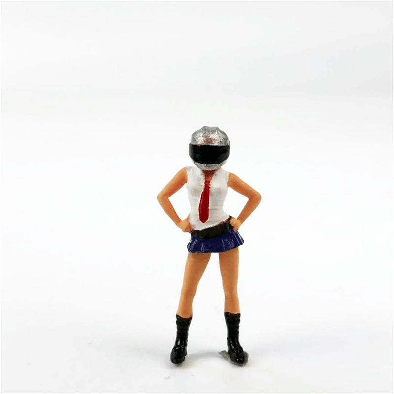 Race Medal 1:64 Action Figure Avant-Garde Motorcycle Girl for KYOSHO M2 Siku Car - MRSLM