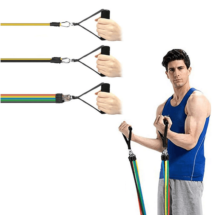 15Pcs Exercise Resistance Bands Set Fitness Latex Yoga Elastic Band Home Gym Training - MRSLM