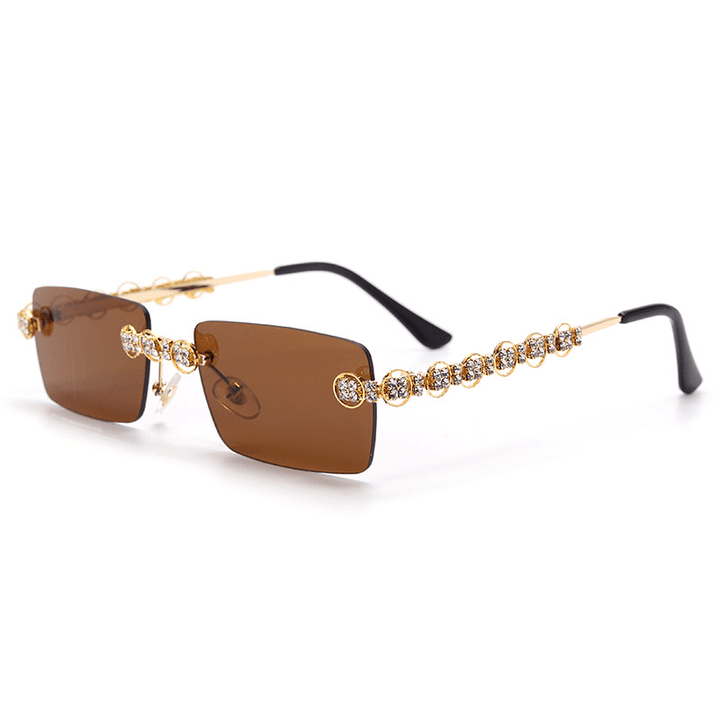 Fashion Retro Small Square Diamond Sunglasses - MRSLM