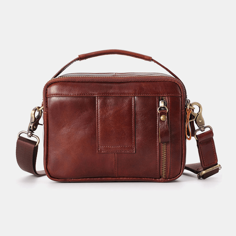 Men Genuine Leather Small Crossbody Bag Handbag - MRSLM