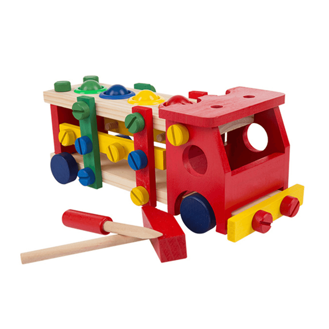 DIY Educational Toys Kids Exercise Practical Wooden IQ Game Car Assemble Building Gift Training Brain Toys - MRSLM