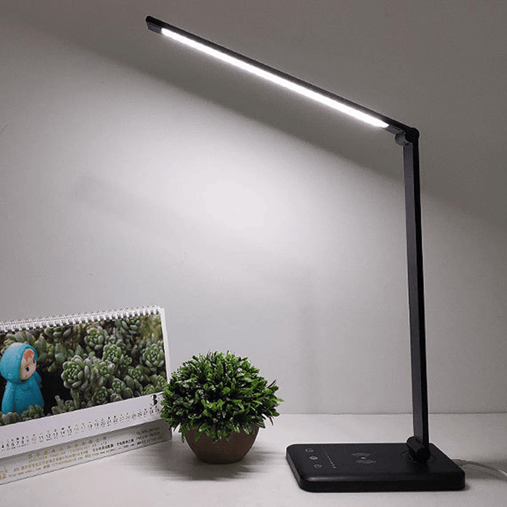 Wireless Charging Desk Lamp USB Rechargeable LED Lamp Auto Timer 5 Brightness Adjustable Table Lamp - MRSLM