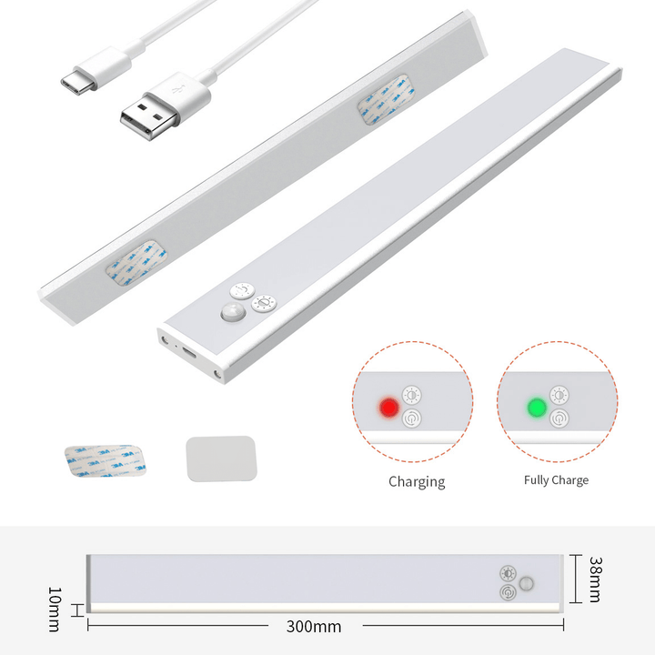 USB Charging Cabinet Light Human Body Infrared Sensing Wardrobe Lamp Adjustable Brightness Eyecare Cabinet Light with Three Modes - MRSLM