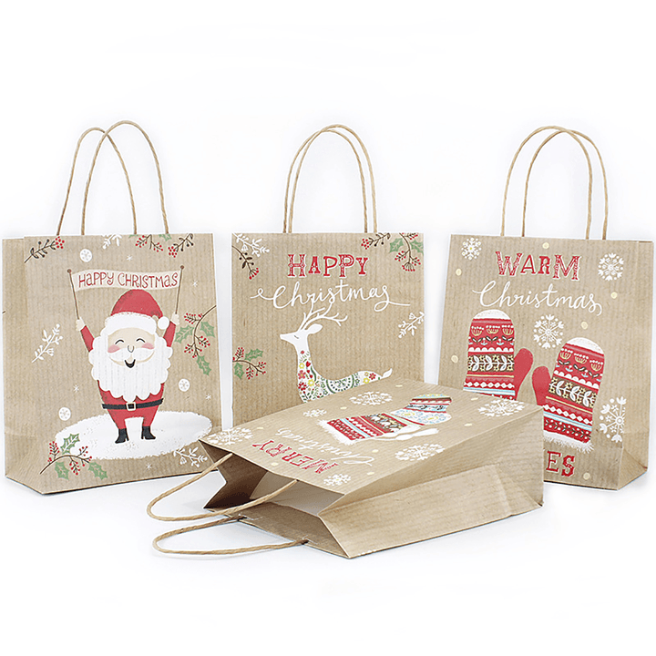 Christmas Kraft Paper Santa Gift Bag Candy Chocolate Cookies Bag Merry Christmas Decorations - MRSLM