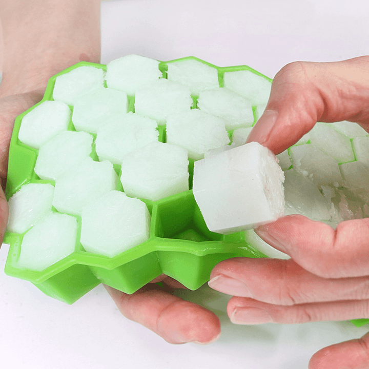 2Pcs 37 Grid Silicone Ice Tray Cube Stacable Mold Set DIY Honeycomb Shape Ice Cube Ray Mold Ice Cream Party Cold Drink Kitchen Cold Drink Tools - MRSLM