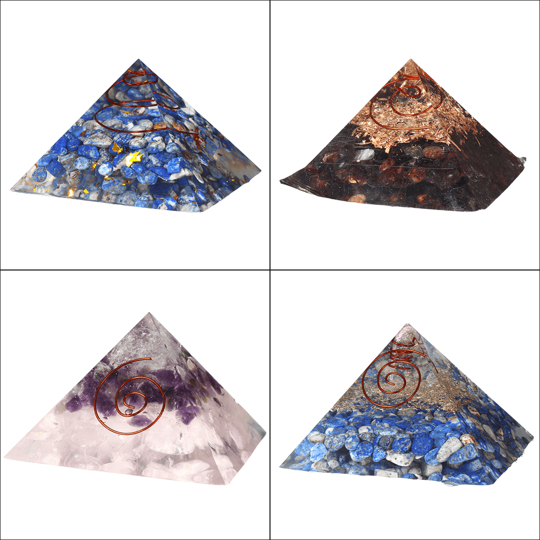 Pyramid Crystals Gemstone Meditation Yoga Energy Healing Stone Home Decoration - MRSLM