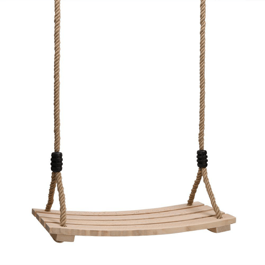 Wood Hanging Rope Swing Seat Kid Adult Outdoor Backyard Playground Children Play - MRSLM