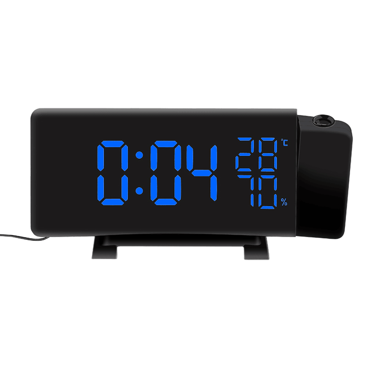 TS-5210 Thermometer Hygrometer Digital Clock 3 Color Projection LED Switch Display Time Clock Temperature Humidity FM Radio - MRSLM