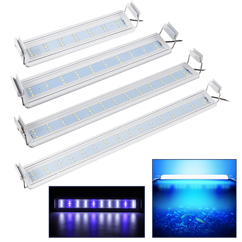 Aquarium Fish Tank EU Plug LED Light Over-Head Blue+White Lamp Plants Moon Lighting - MRSLM