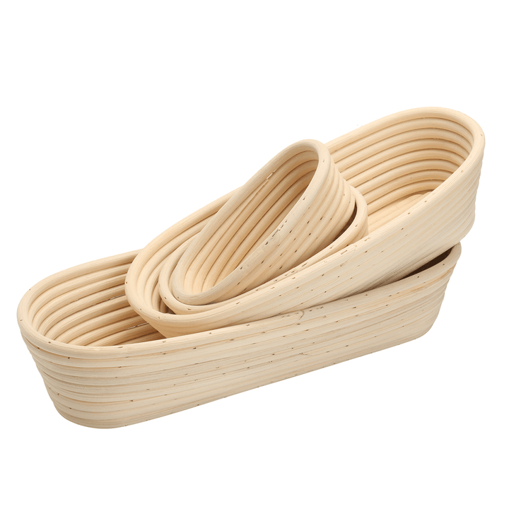 Long Oval Banneton Bread Dough Proofing Rattan Brotform Storage Baskets Loaf Proving Rising 4 Sizes - MRSLM