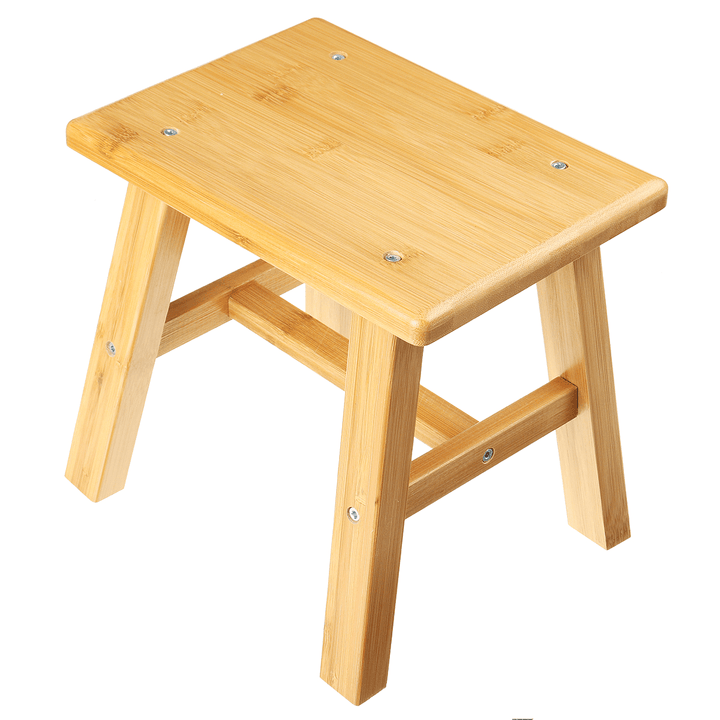 Wooden Square Stool Small Simple Children Chair Bamboo Dining Table Stool Household Bench for Home Living Room Bedroom - MRSLM