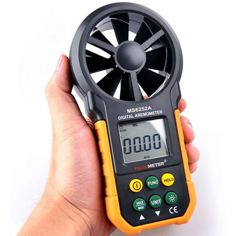 PEAKMETER MS6252A Multifunctional Digital Anemometer Air Volume Tachometer Wind Air Speed Tester - MRSLM