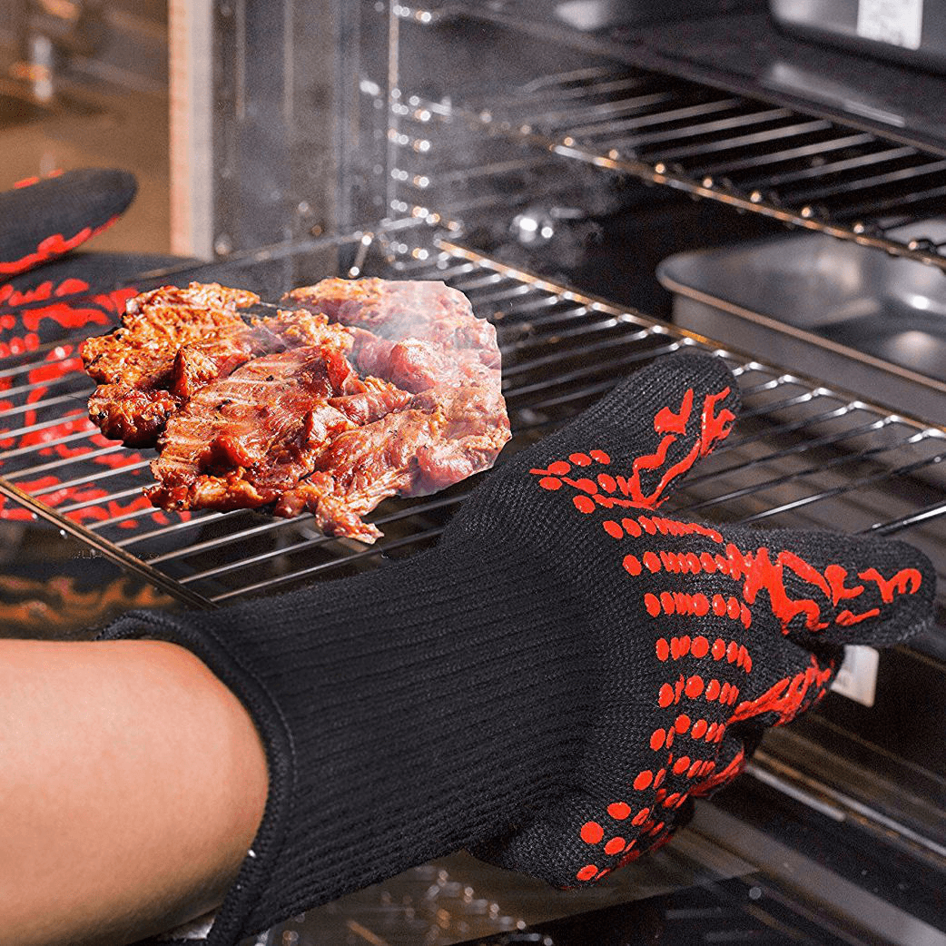 BBQ Flame Retardant Anti-Slip Insulation Waterproof Oil and Cold Protection Heat Preservation Cooking Gloves - MRSLM