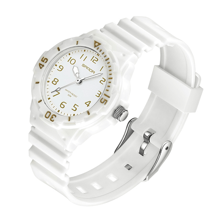 SANDA 6011 Fresh Color Silicone Strap Ultra Light-Weight Women Quartz Watch - MRSLM