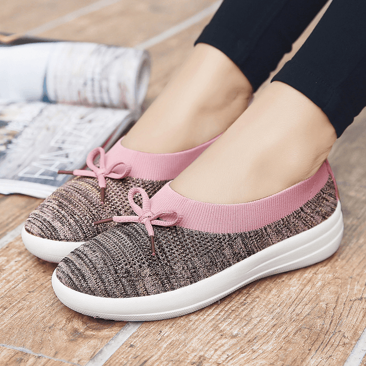 Women Breathable Knitting Outdoor Flats - MRSLM