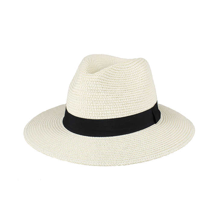 Wide Brim Sunscreen Sunshade Sun Hat Panama Straw Hat Female Couple Top Hat - MRSLM