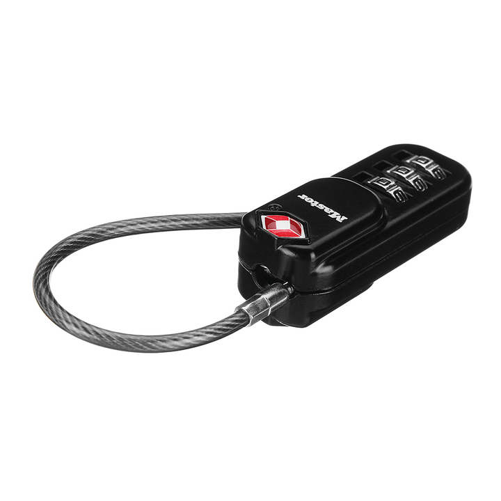 TSA 3 Digit Combination Padlock Security Luggage Suitcase Toolbox Coded Cable Lock - MRSLM