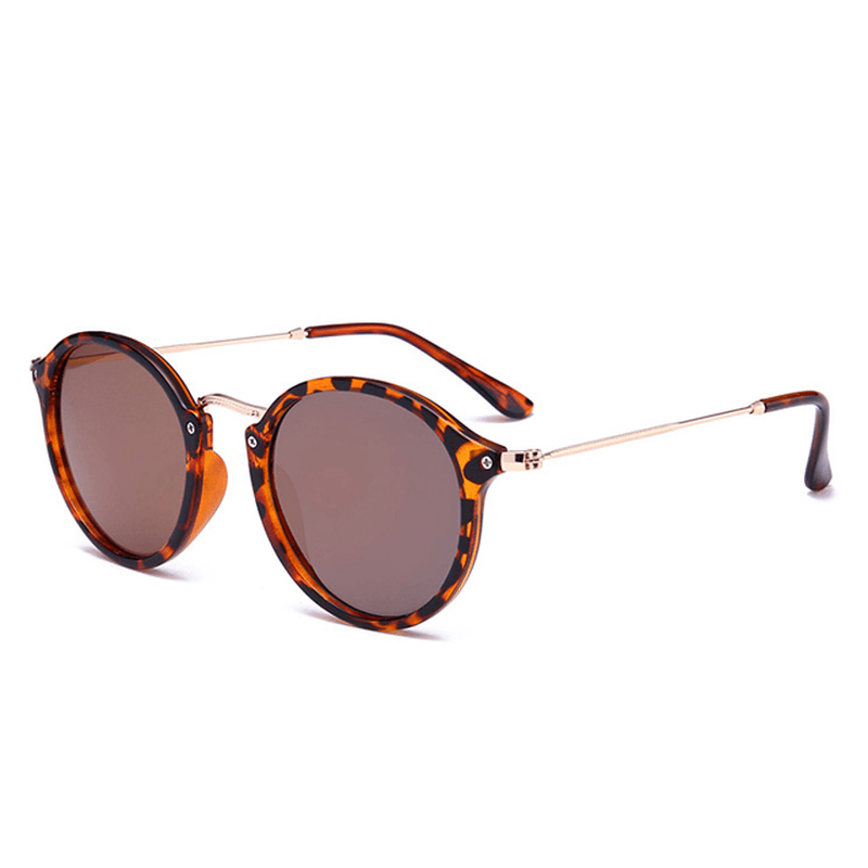 Metal round Face Sunglasses Retro Driver Sunglasses Men and Women Sunglasses - MRSLM