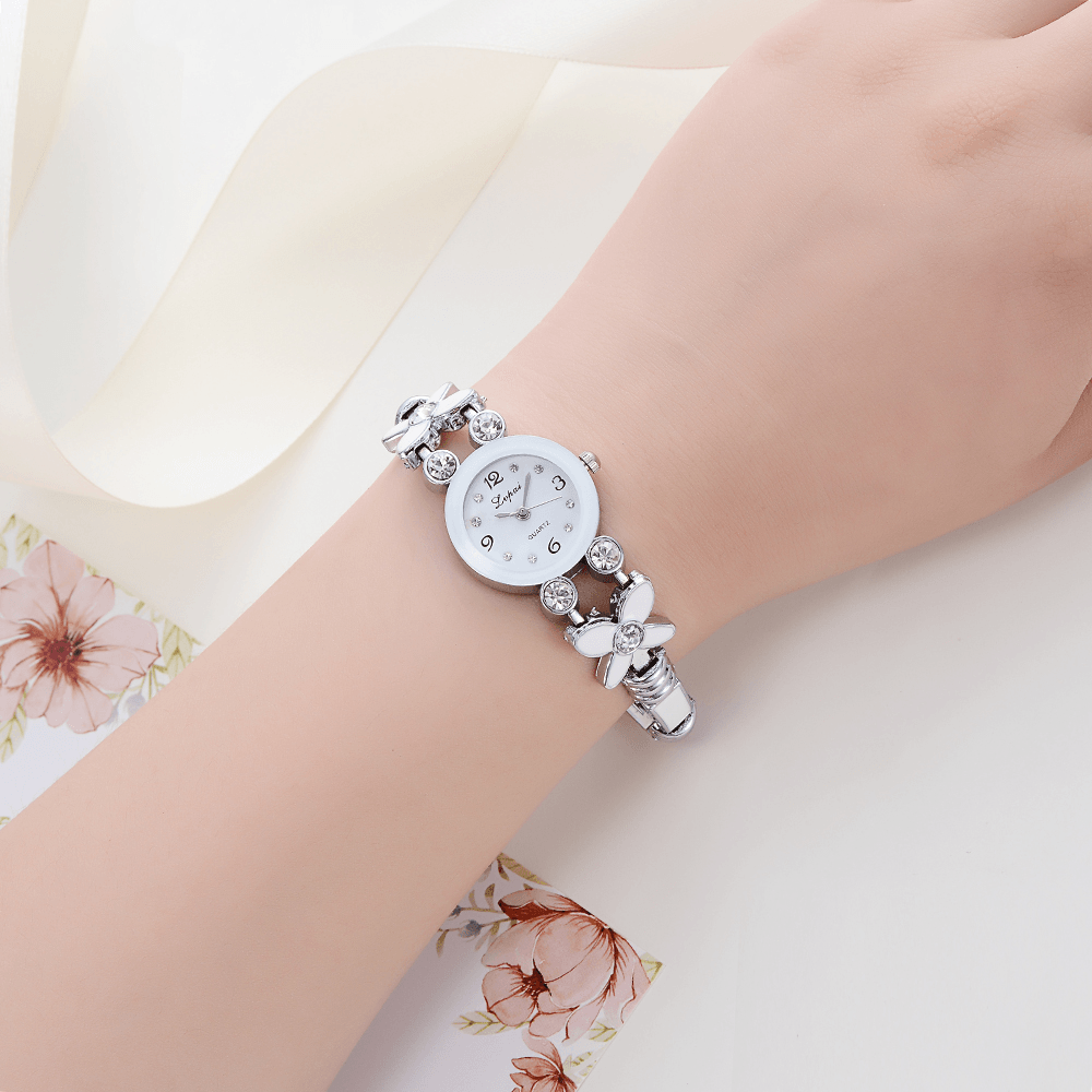 LVPAI LP171 Flower Dress Ladies Bracelet Watch Crystal Diamond Small Dial Quartz Watch - MRSLM