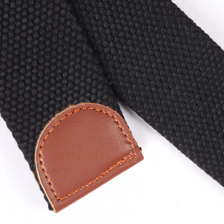 Mens Canvas Military Style Belt Outdoor Leisure Adjustable Slider Buckle Weave Web Waistband - MRSLM