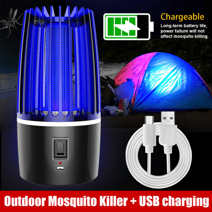 2 in 1 USB Rechargeable 368Nm Purple Light Mosquito Killing Lamp LED Lighting - MRSLM