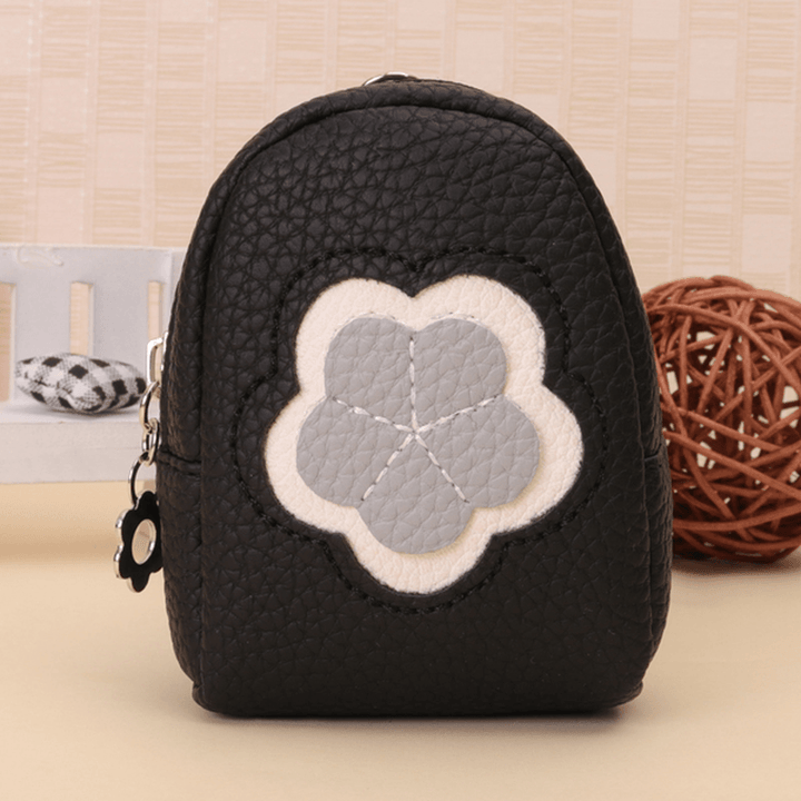 Women Quality PU Leather Cute Floral Pattern Change Wallet Coin Purse Card Holder - MRSLM