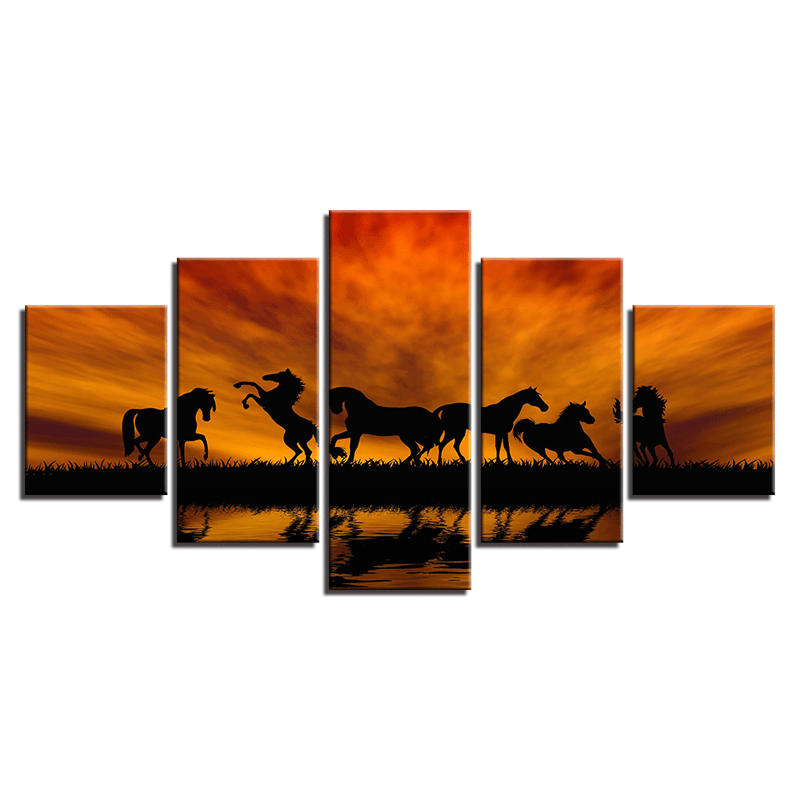 5PCS Large Huge Modern Wall Art Oil Painting Picture Print Unframed Home Decor Wall Sticker - MRSLM