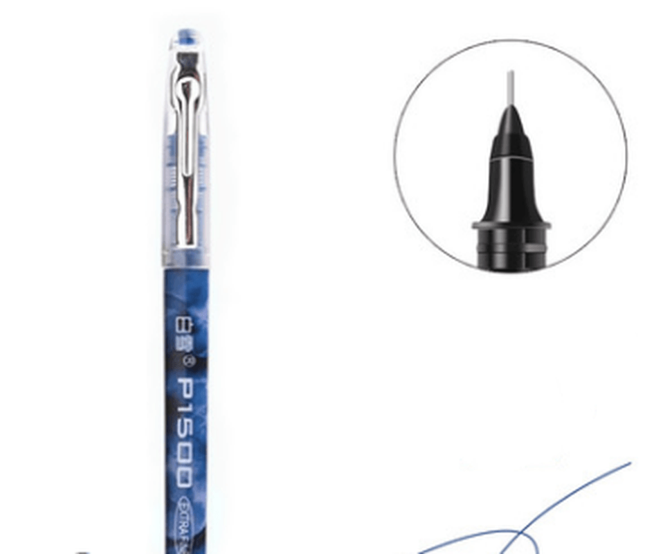 Baixue Quick-Drying Straight Liquid Roller Ball Pen Full Needle Tube P1500 Color Gel Pen 0.5Mm Carbon Signature Pen - MRSLM