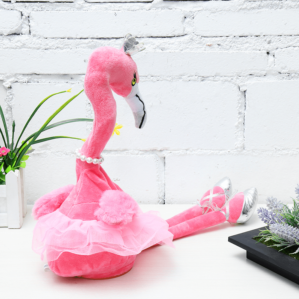 Flamingo Singing Dancing Pet Bird 50Cm 20Inches Christmas Gift Stuffed Plush Toy Cute Doll - MRSLM