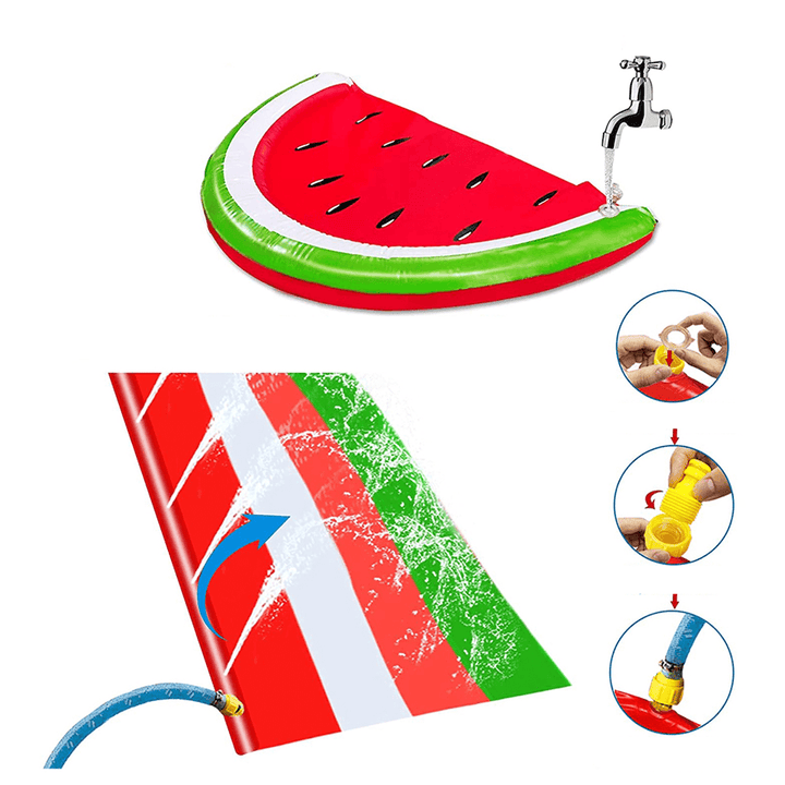 Watermelon Slip Slide Surf Water Slide Mat Lawn for Children Summer Pool Games Toys Backyard Outdoor Water Skater - MRSLM