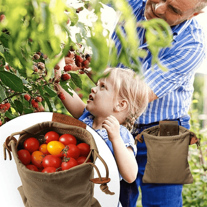 Foraging Bag Waist-Hanging Fruit Picking Bag Jungle Storage Bag for Hiking Bush Craft Sack Extra Belt Pocket - MRSLM