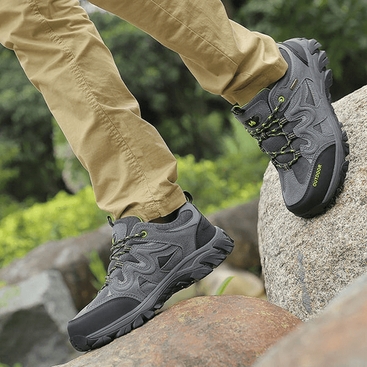 Big Size Men Comfortable Wear Resistant Outsole Outdoor Hiking Athletic Shoes - MRSLM