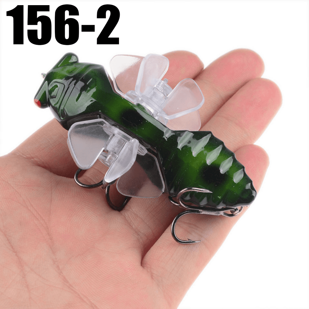 ZANLURE 1PSC 7.5Cm Artificial Bait Fishing Lure Insect Rotating Wings Swimbait Fishing Hook - MRSLM