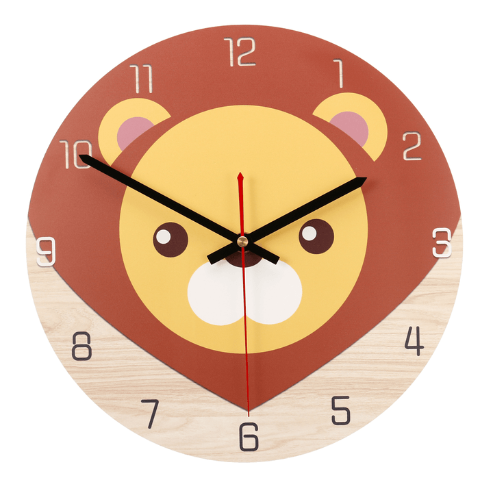 28Cm Animal Mute round Wall Clock Modern Home Living Room Kitchen Watch Decor - MRSLM