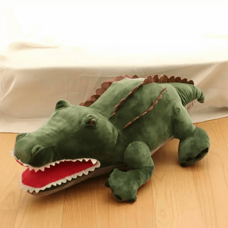 55Cm Cute Cartoon Plush Green 3D Crocodile Shape Warm Hand Pillow Kids Toy Creative Gift - MRSLM