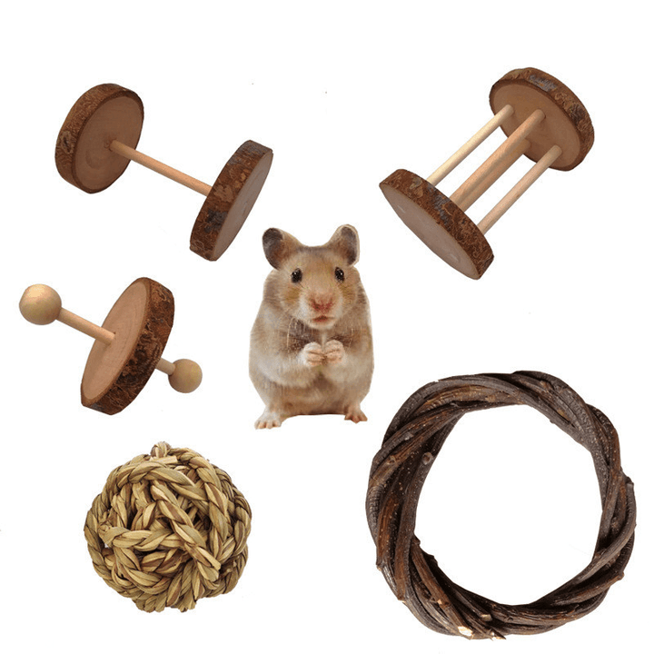 Wooden Hamster Rabbits Birds Play Molar Toys - MRSLM