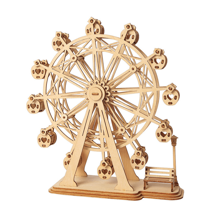 Three-Dimensional Children'S Ferris Wheel Wooden Assembly Toy DIY Assembly Model - MRSLM