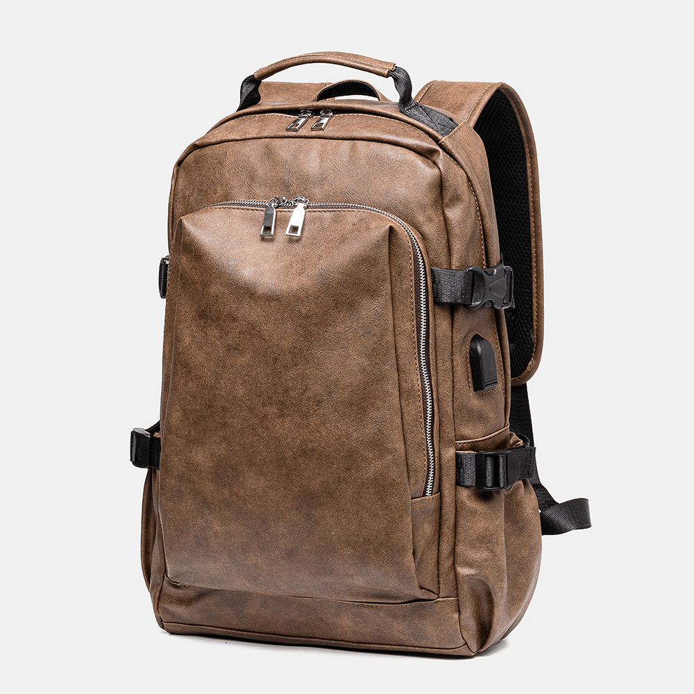 Men Leisure Retro USB Charging Multifunctional Backpack - MRSLM