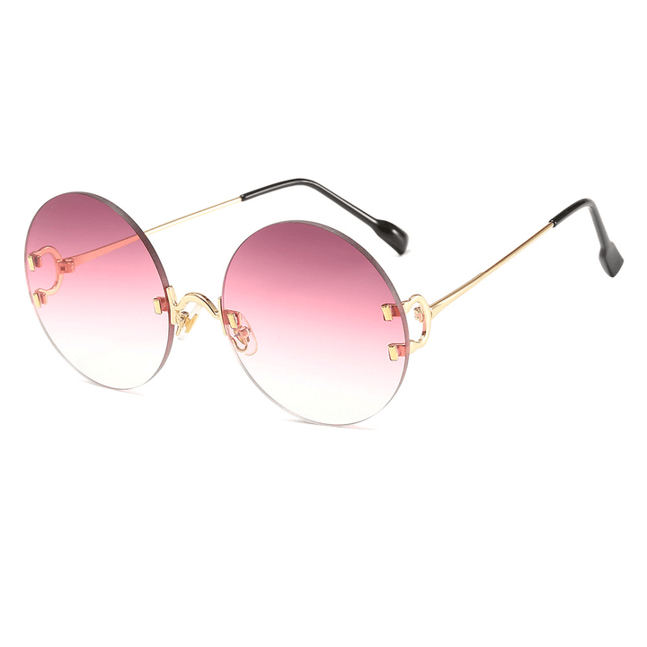 New Frameless Fashion Ladies Sunglasses Net Red Street Shooting Retro round Frame Sunglasses - MRSLM