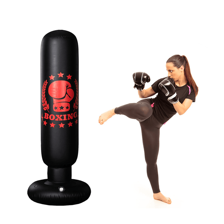 160CM Free Standing Inflatable Boxing Punch Bag Kick Training Boxing Training Sandbag for Adults - MRSLM