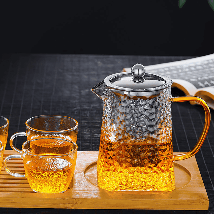 750Ml Clear Glass Teapot Stainless Infuser & Lid Steeping Tea Flower Tea Pot - MRSLM