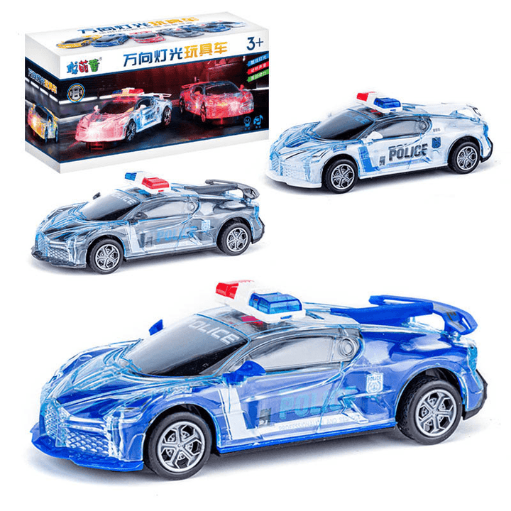 Children'S Electric Universal Transparent Police Car Toy - MRSLM