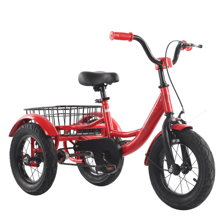 BIKIGHT Children Tricycle with Large Rear Basket Kids Bike Adjustment Seat Stroller Bike for 2-8 Years Old Boys Girls Gifts - MRSLM