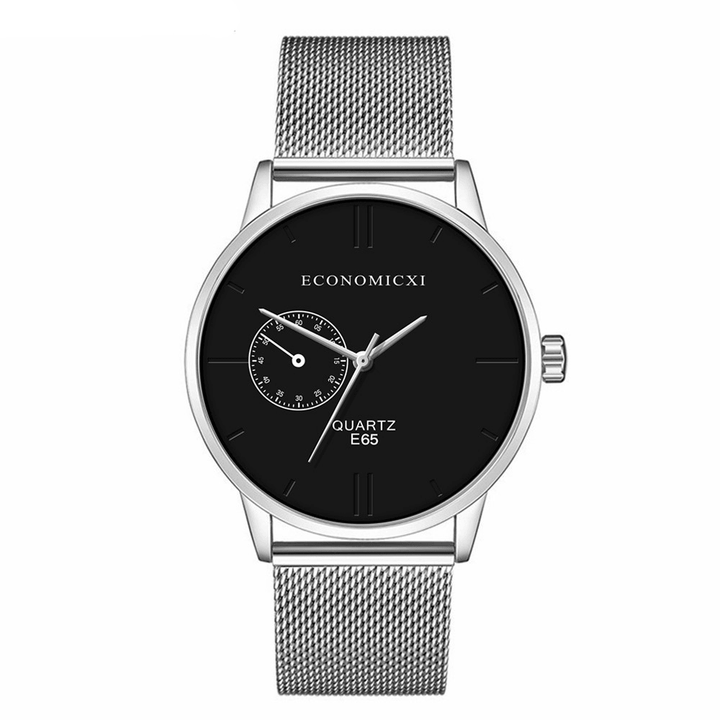 ECONOMICXI E65 Casual Style Ultra Thin Men Wrist Watch Mesh Steel Band Quartz Watches - MRSLM