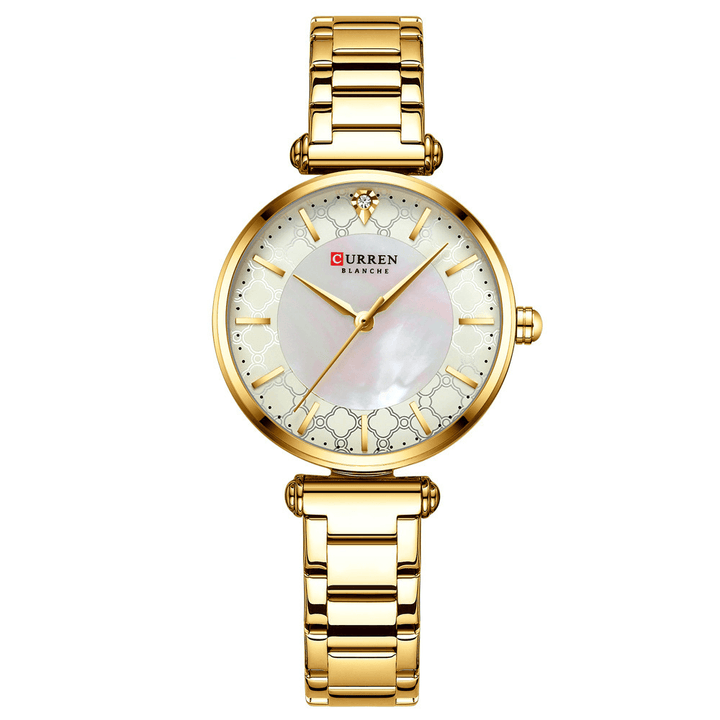 CURREN 9072 Waterproof Casual Style Ladies Wrist Watch Stainless Steel Band Quartz Watches - MRSLM