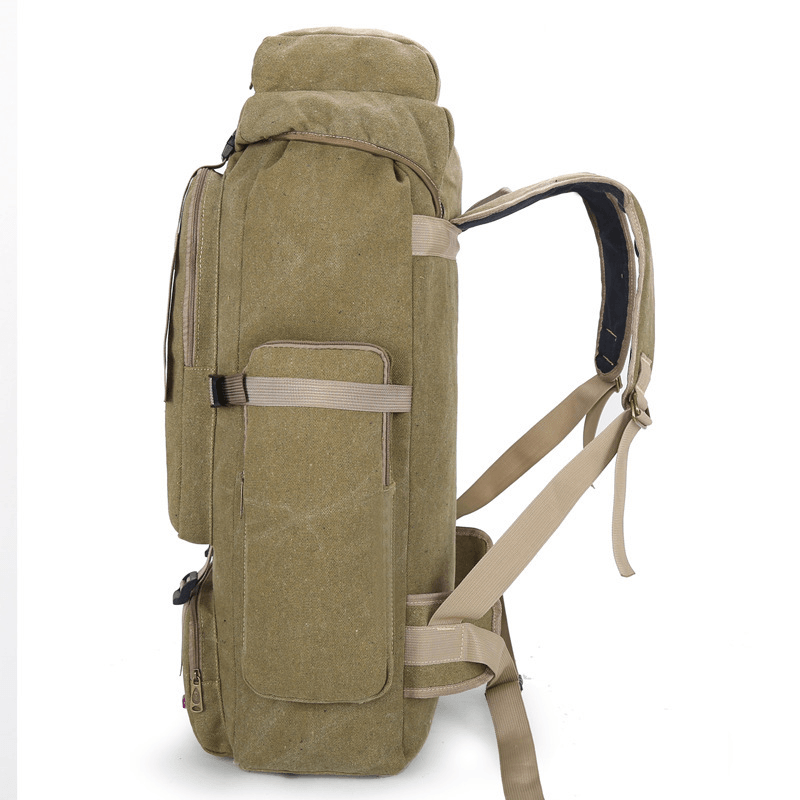 Ipree® 80L Canvas Tactical Backpack Waterproof Travel Bag Unisex Hiking Climbing Rucksack - MRSLM