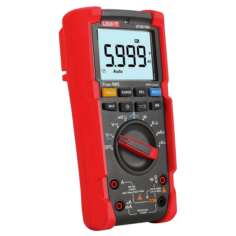 UNI-T UT15B PRO 1000V True RMS Digital Multimeter 6000 Counts Handheld AC DC Capacitance Voltage Tester Meter - MRSLM