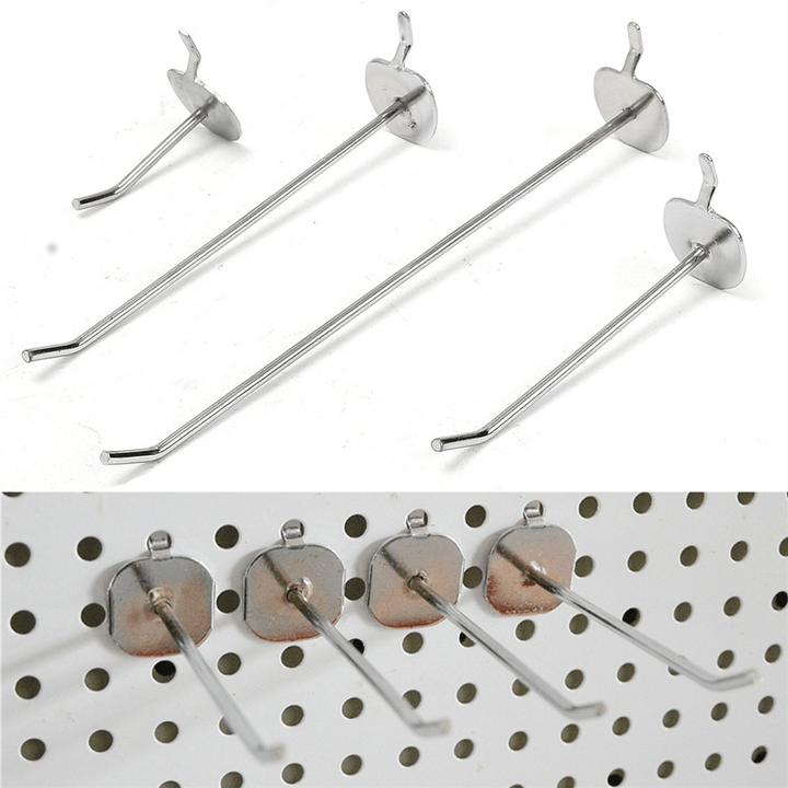 50/100/150/200Mm Universal Pegboard Single Hole Hooks Chrome Home Kitchen Bathroom Tools Silver Iron Pegboard Hooks - MRSLM