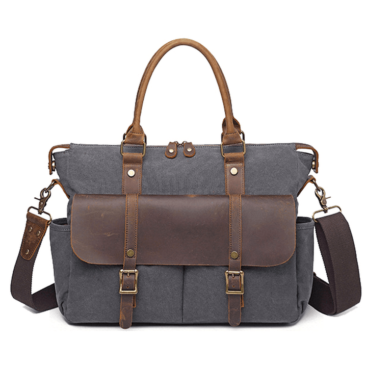 Men Outdoor Travel Handbag Vintage Crossbody Shoulder Bag Canvas Designer Bag - MRSLM